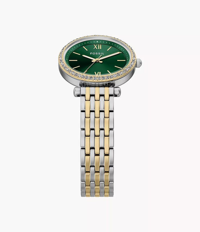 Fossil Carlie Three-Hand Two-Tone Stainless Steel Women's Watch, ES5439