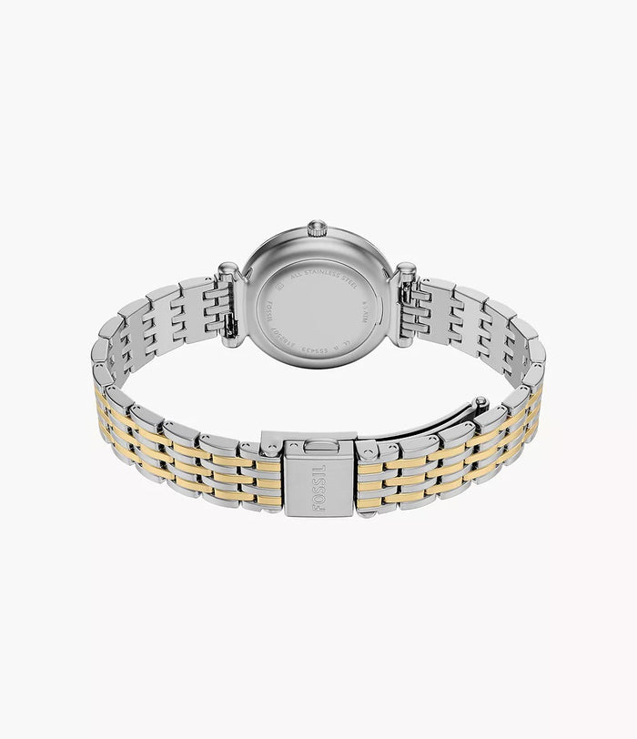 Fossil Carlie Three-Hand Two-Tone Stainless Steel Women's Watch, ES5439