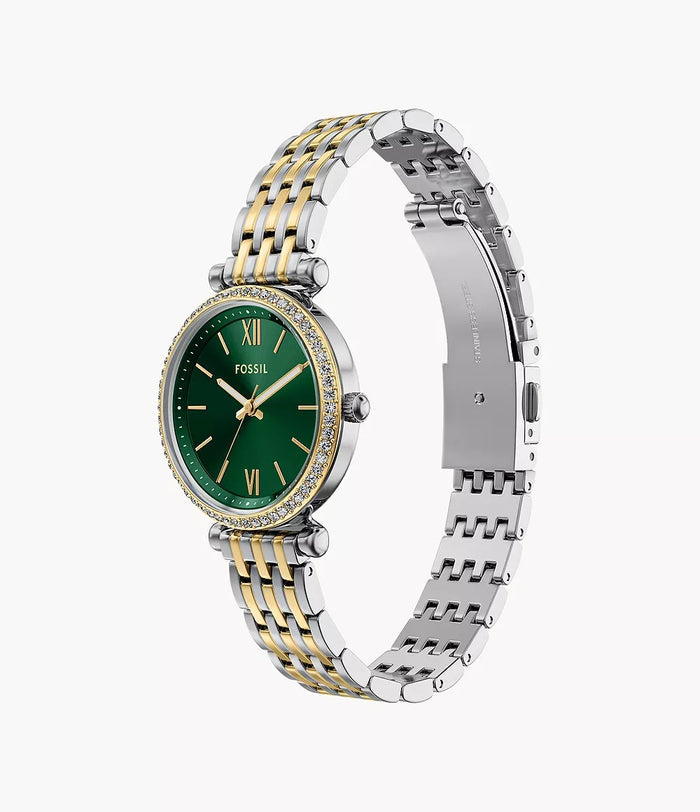 Fossil Carlie Three-Hand Two-Tone Stainless Steel Women's Watch, ES5439