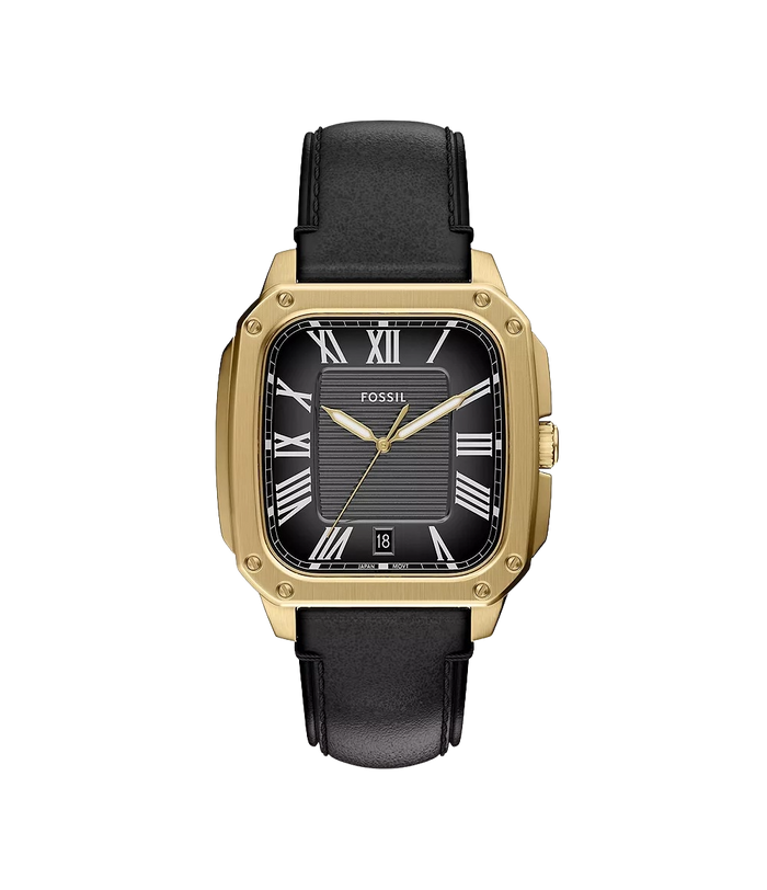 Fossil Crosby Three-Hand Black Leather Women's Watch, FS6151