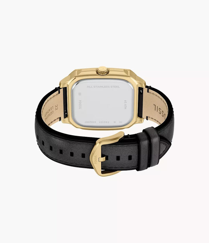 Fossil Crosby Three-Hand Black Leather Women's Watch, FS6151