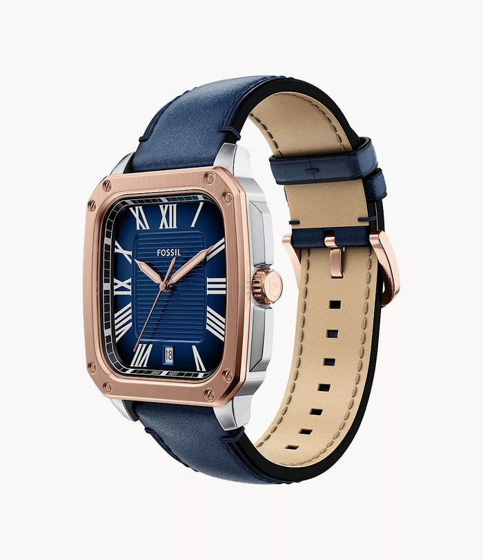 Fossil Crosby Three-Hand Blue Leather Women's Watch, FS6149