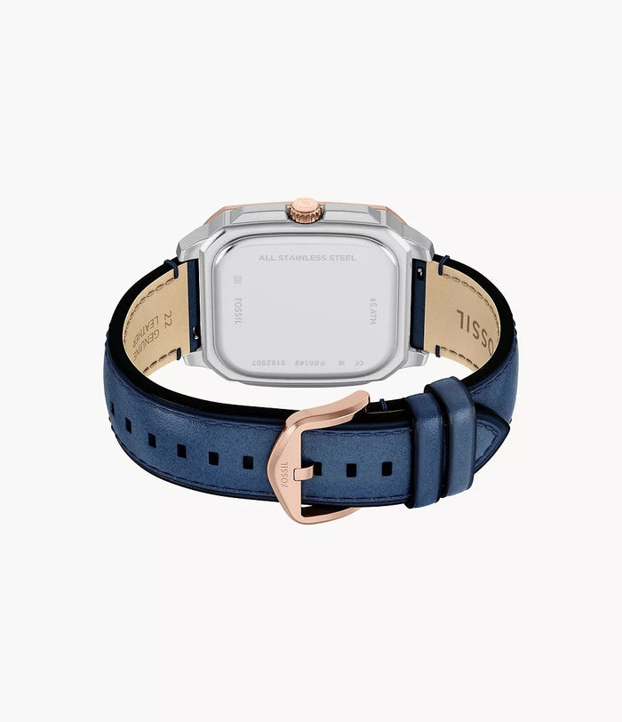 Fossil Crosby Three-Hand Blue Leather Women's Watch, FS6149