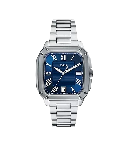 Fossil Crosby Three-Hand Date Stainless Steel Men's Watch, FS6121