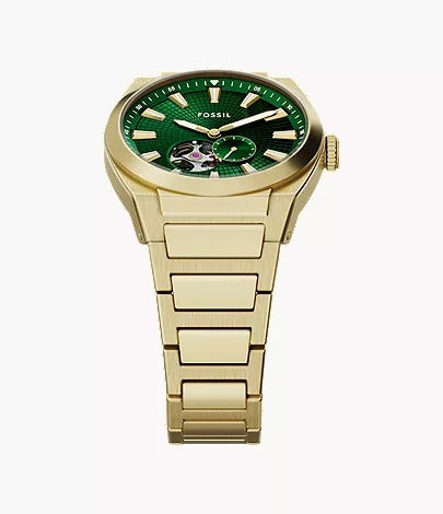 Fossil Everett Automatic Gold-Tone Stainless Steel Men's Watch, ME3276
