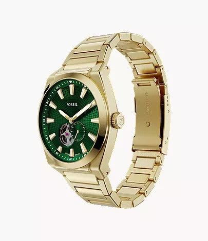 Fossil Everett Automatic Gold-Tone Stainless Steel Men's Watch, ME3276
