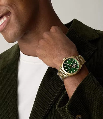 Fossil Everett Automatic Gold-Tone Stainless Steel Men's Watch, ME3276