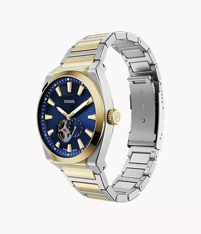 Fossil Everett Automatic Two-Tone Stainless Steel Men's Watch, ME3275