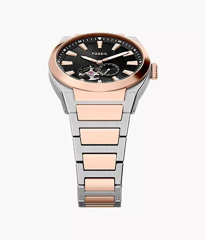Fossil Everett Automatic Two-Tone Stainless Steel Men's Watch, ME3277