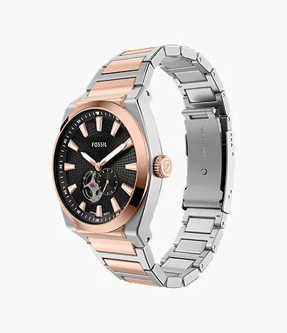 Fossil Everett Automatic Two-Tone Stainless Steel Men's Watch, ME3277