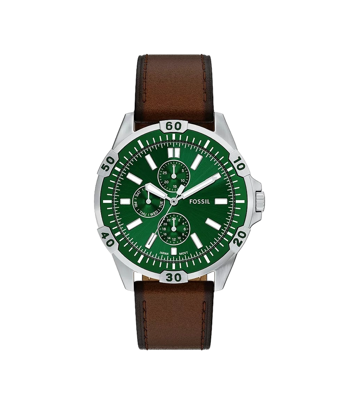 Fossil Garrett Multifunction Brown Leather Men's Watch, FS6147