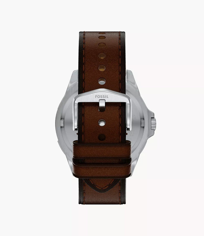 Fossil Garrett Multifunction Brown Leather Men's Watch, FS6147