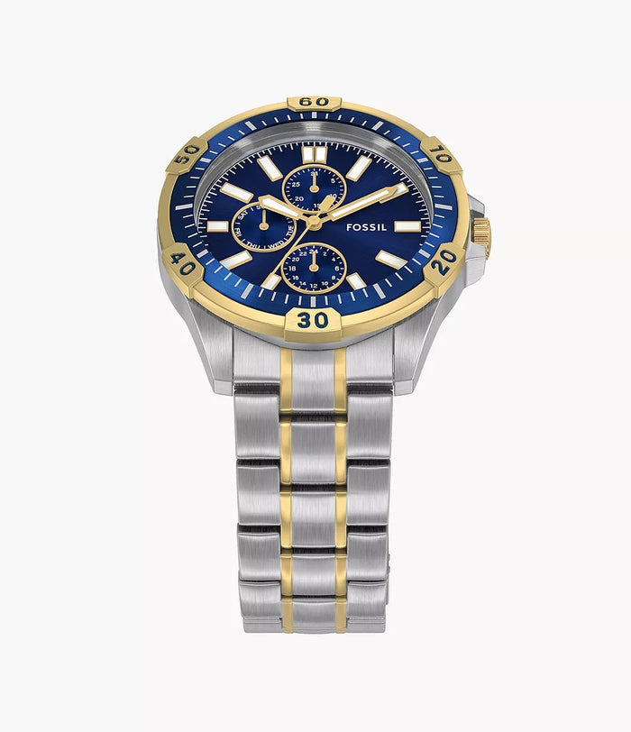 Fossil Garrett Multifunction Two-Tone Stainless Steel Men's Watch, FS6146