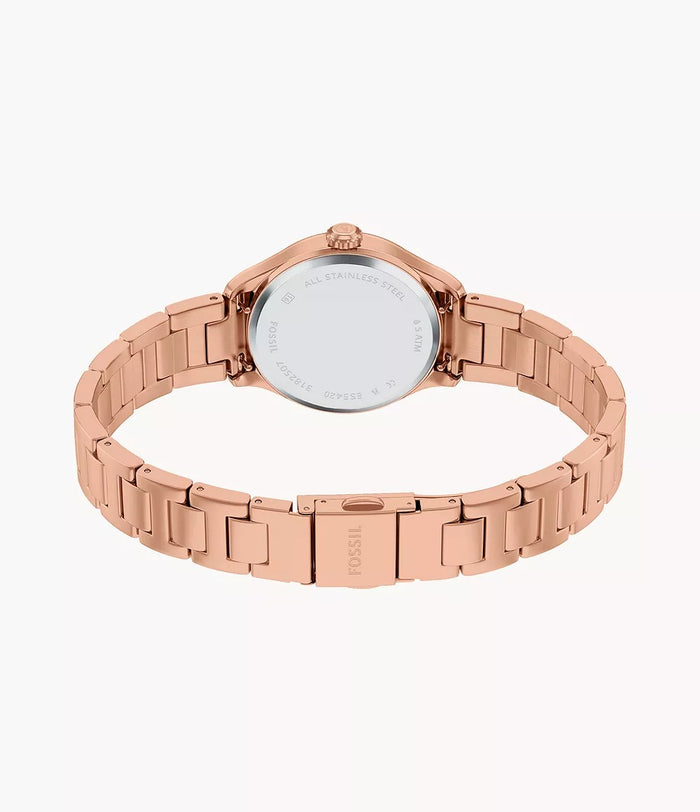 Fossil Gilmore Three-Hand Rose Gold-Tone Stainless Steel Women's Watch, ES5420