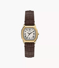 Fossil Harlow Three-Hand Brown Croco Leather Women's Watch, ES5426