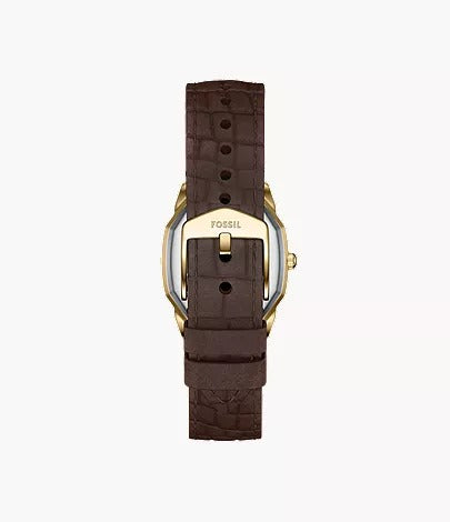 Fossil Harlow Three-Hand Brown Croco Leather Women's Watch, ES5426