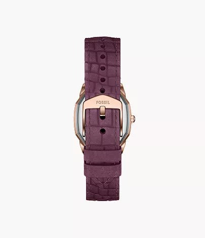 Fossil Harlow Three-Hand Burgundy Croco Leather Women's Watch, ES5428