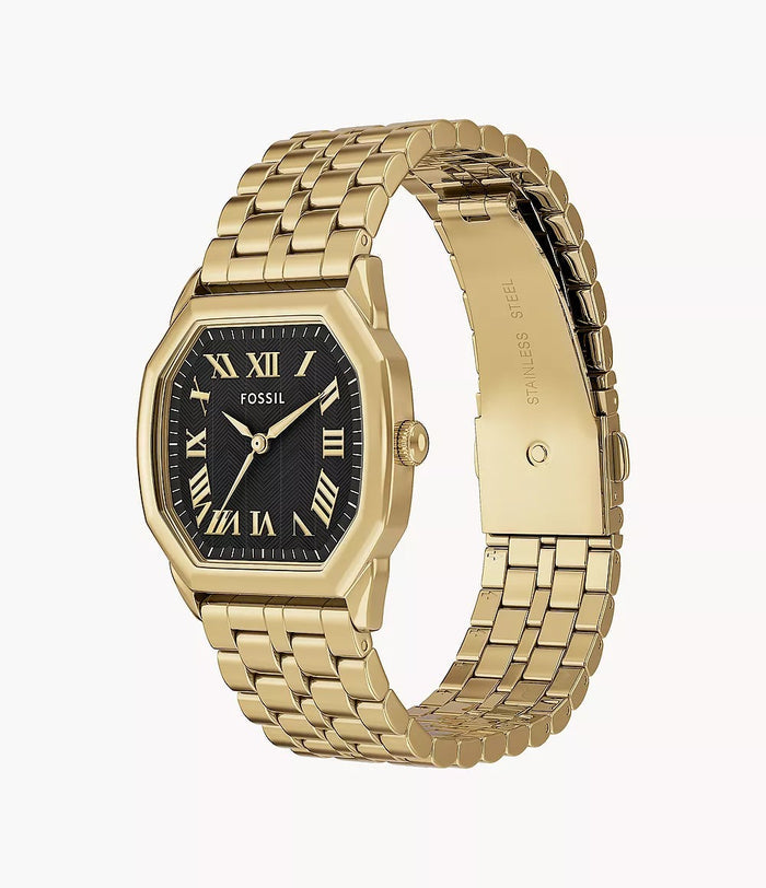 Fossil Harlow Three-Hand Gold-Tone Stainless Steel Women's Watch, ES5433
