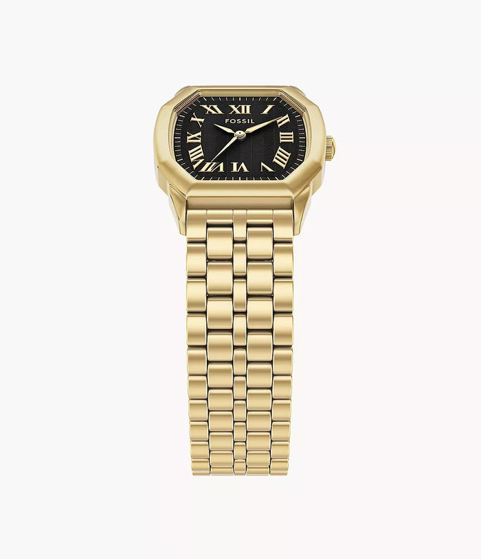 Fossil Harlow Three-Hand Gold-Tone Stainless Steel Women's Watch, ES5433