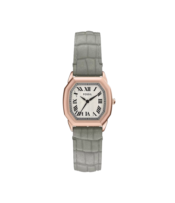 Fossil Harlow Three-Hand Grey Croco Leather Women's Watch, ES5435