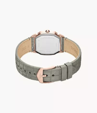 Fossil Harlow Three-Hand Grey Croco Leather Women's Watch, ES5435