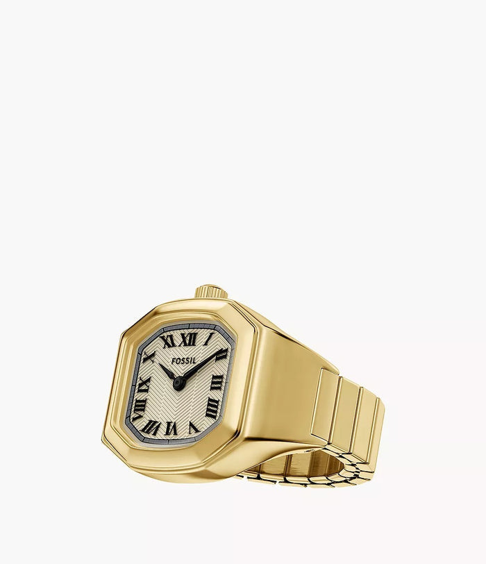Fossil Harlow Watch Ring Two-Hand Gold-Tone Stainless Steel Women's Watch, ES5446