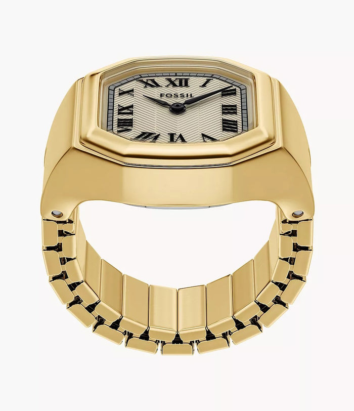 Fossil Harlow Watch Ring Two-Hand Gold-Tone Stainless Steel Women's Watch, ES5446
