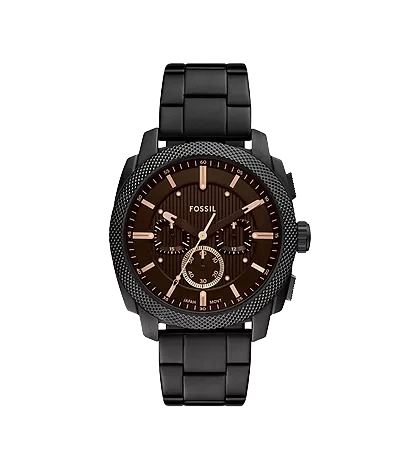 Fossil Machine Chronograph Black Stainless Steel Men's Watch, FS6097