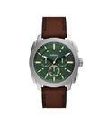 Fossil Machine Chronograph Brown Leather Men's Watch, FS6100