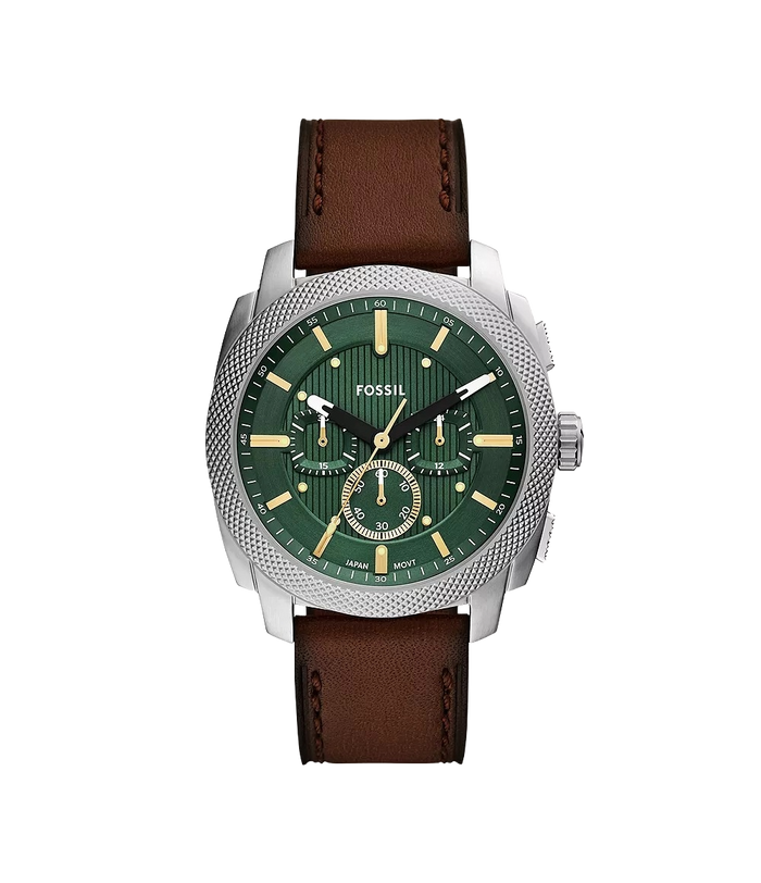 Fossil Machine Chronograph Brown Leather Men's Watch, FS6100