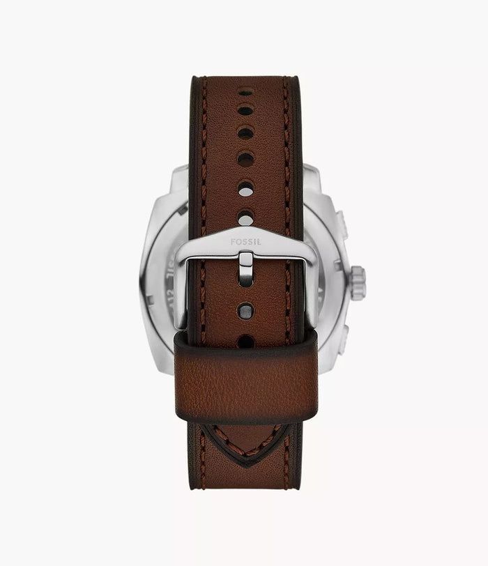 Fossil Machine Chronograph Brown Leather Men's Watch, FS6100