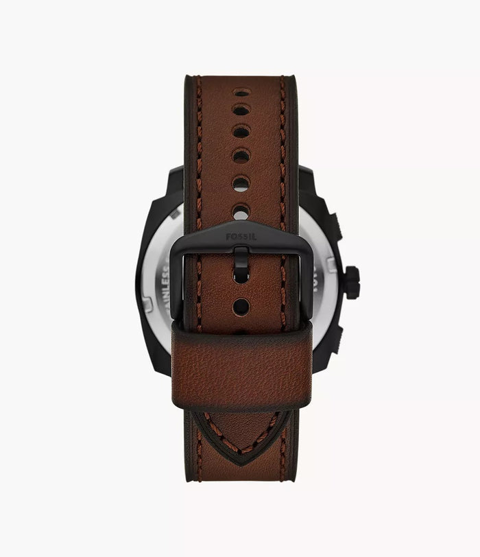 Fossil Machine Chronograph Brown Leather Men's Watch, FS6101