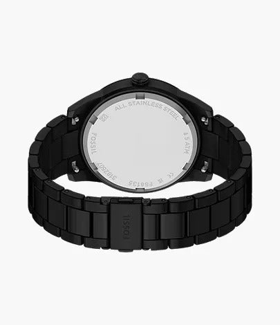 Fossil Pearson Multifunction Black Stainless Steel Men's Watch, FS6135