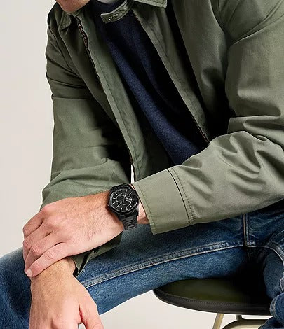 Fossil Pearson Multifunction Black Stainless Steel Men's Watch, FS6135
