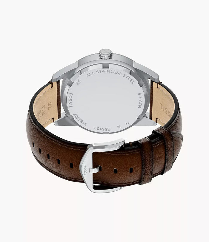 Fossil Pearson Multifunction Brown Leather Women's Watch, FS6137