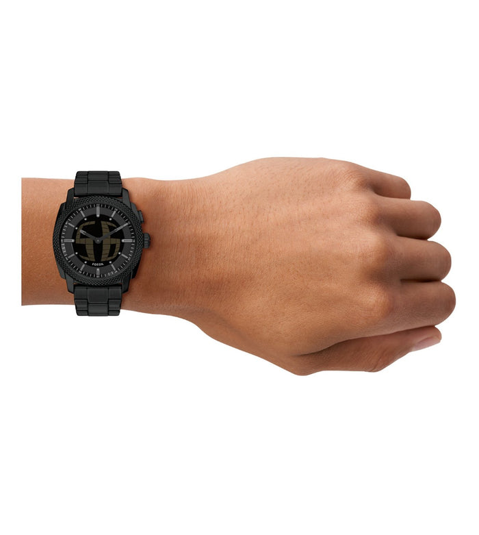 Fossil Quartz Black Dial Analog-Digital Stainless Steel Men's Watch, FS6156