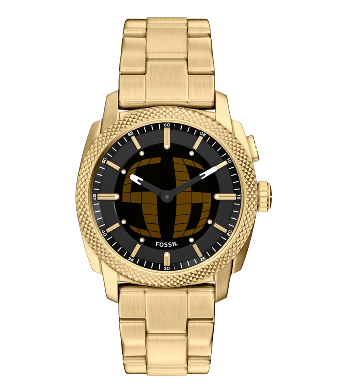 Fossil Quartz Black Dial Analog-Digital Stainless Steel Men's Watch, FS6157