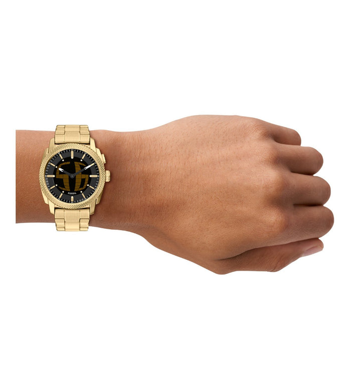 Fossil Quartz Black Dial Analog-Digital Stainless Steel Men's Watch, FS6157