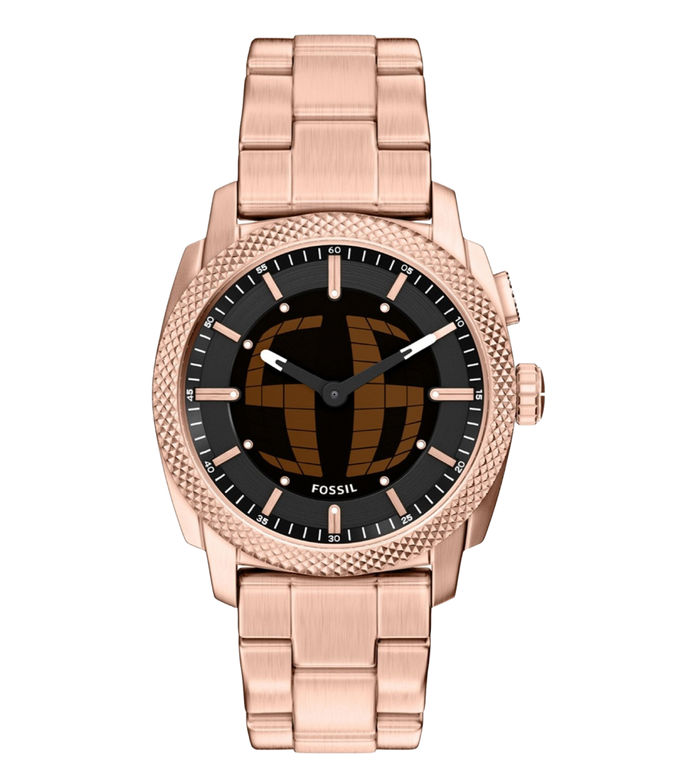Fossil Quartz Black Dial Analog-Digital Stainless Steel Men's Watch, FS6158