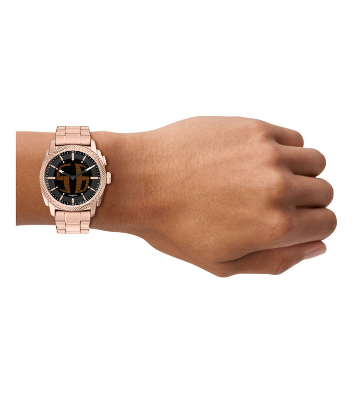 Fossil Quartz Black Dial Analog-Digital Stainless Steel Men's Watch, FS6158