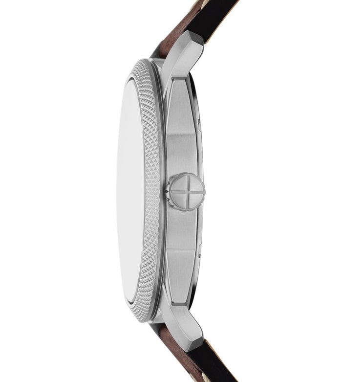 Fossil Quartz Black Dial Analog Leather Men's Watch, FS6081SET