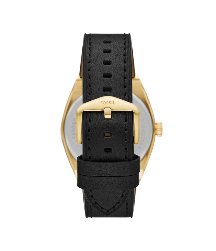Fossil Quartz Black Dial Analog Leather Men's Watch, FS6089