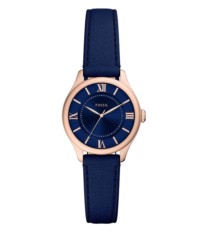 Fossil Quartz Blue Dial Analog Leather Women's Watch, ES5424