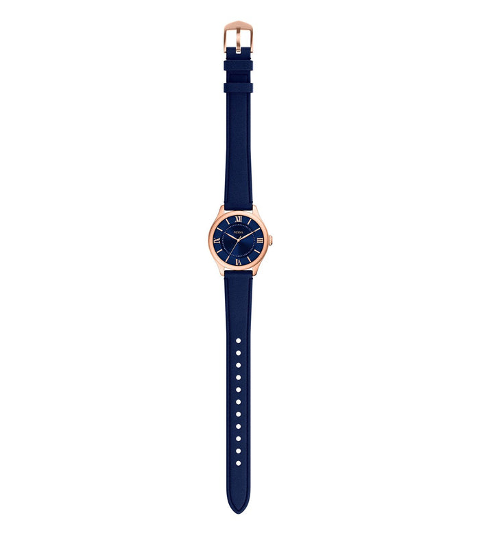 Fossil Quartz Blue Dial Analog Leather Women's Watch, ES5424