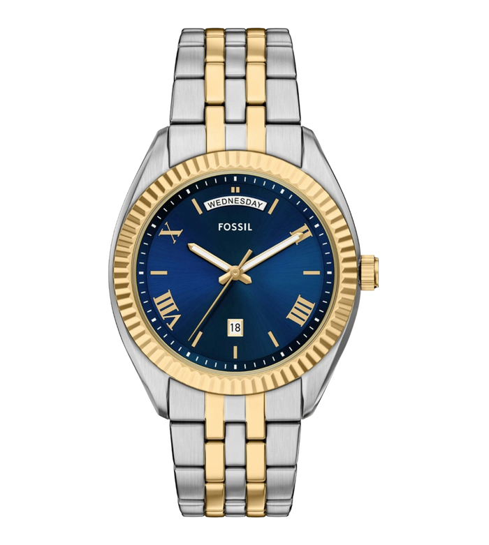 Fossil Quartz Blue Dial Analog Stainless Steel Men's Watch, FS6141