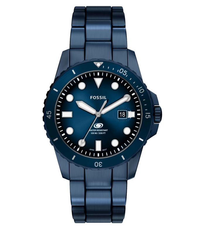 Fossil Quartz Blue Dial Analog Stainless Steel Men's Watch, FS6166
