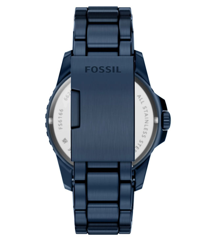 Fossil Quartz Blue Dial Analog Stainless Steel Men's Watch, FS6166