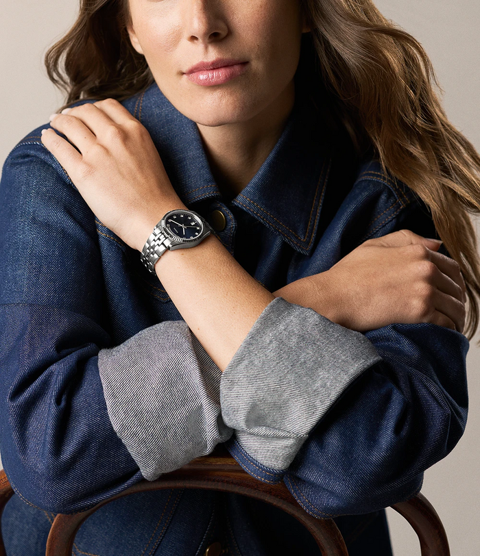 Fossil Quartz Blue Dial Analog Stainless Steel Women's Watch, ES5457