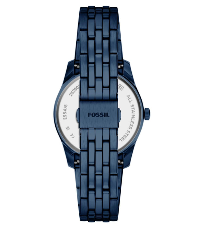 Fossil Quartz Blue Dial Analog Stainless Steel Women's Watch, ES5476