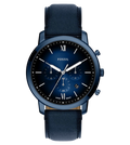 Fossil Quartz Blue Dial Chronograph Leather Men's Watch, FS6168